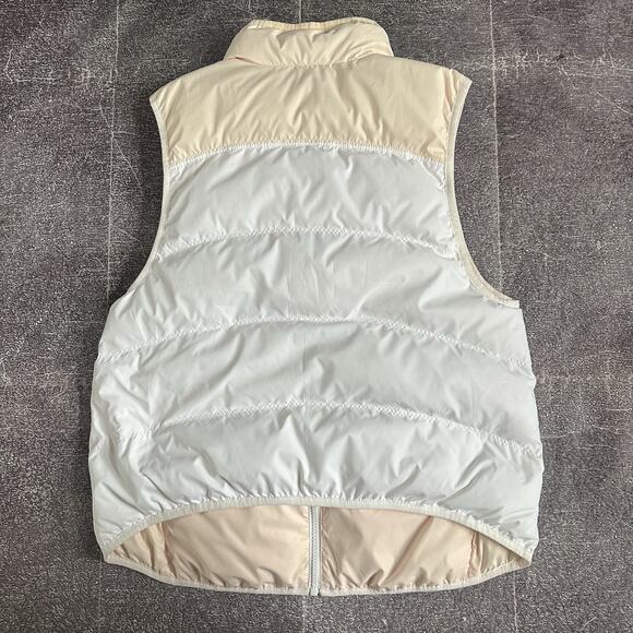 Women's Nike White Pastel Guava Ice Pink Reversible Down Puffer Vest Jacket Sz S - Picture 5 of 5